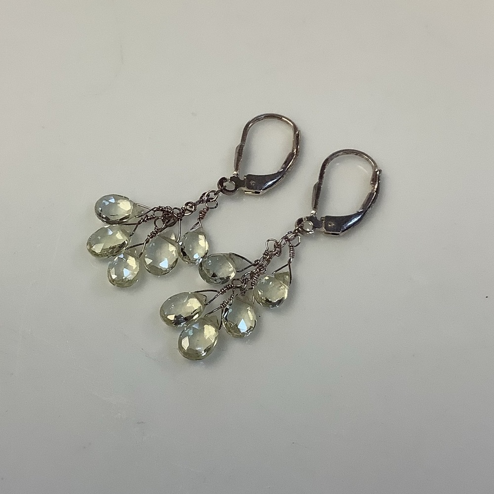 Solid Sterling .925 Faceted Aquamarine Earrings